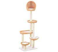 Cat Tree with Sisal Scratching Post Natural Willow Wood Kitty Tower vidaXL