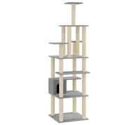 Cat Tree with Sisal Scratching Posts 183cm Cat Play Tower Multi Colours vidaXL