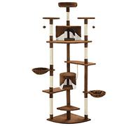 Cat Tree with Sisal Scratching Posts 203 cm Brown and White