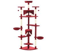 Cat Tree with Sisal Scratching Posts 203 cm Red and White