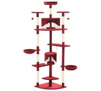 vidaXL Cat Tree with Sisal Scratching Posts 203cm Grey and White Playhouse