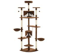 Cat Tree with Sisal Scratching Posts 203cm Playhouse Multi Colours vidaXL