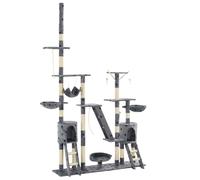 Cat Tree with Sisal Scratching Posts 230-250cm Play Tower Multi Colours vidaXL