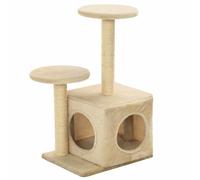 Cat Tree with Sisal Scratching Posts 60cm Playhouse Tower Multi Colours vidaXL