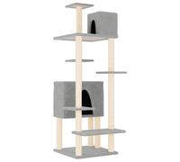 (light grey) vidaXL Cat Tree with Sisal Scratching Posts Cat Scratch Tower Climber Dark Grey