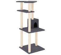 (dark grey) vidaXL Cat Tree with Sisal Scratching Posts Cat Scratch Tower Climber Dark Grey