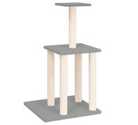 vidaXL Cat Tree w/ Sisal Scratching Posts Light Grey 85.5cm, Grey