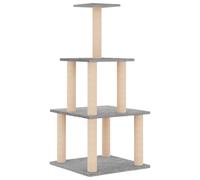 vidaXL Cat Tree w/ Sisal Scratching Posts Light Grey 111cm, Grey