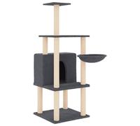 (light grey) vidaXL Cat Tree with Sisal Scratching Posts Cat Scratch Tower Climber Dark Grey