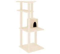 (cream) vidaXL Cat Tree with Sisal Scratching Posts Cat Scratch Tower Climber Dark Grey