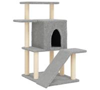 (light grey) vidaXL Cat Tree with Sisal Scratching Posts Cat Scratch Tower Climbing Tree