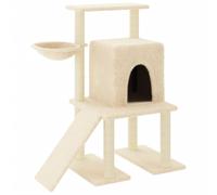 vidaXL Cat Tree w/ Sisal Scratching Posts Cream 96.5cm, Cream