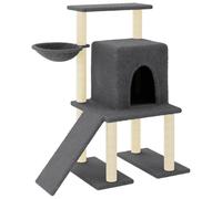 vidaXL Cat Tree with Sisal Scratching Posts Dark Grey 96.5 cm, Grey