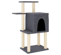 vidaXL Cat Tree with Sisal Scratching Posts Dark Grey 97 cm, Grey