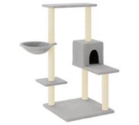 (dark grey) vidaXL Cat Tree Cat Tower with Sisal Scratching Posts Activity Centre Cream