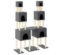 (dark grey) vidaXL Cat Tree Cat Tower with Sisal Scratching Posts Activity Centre Cream