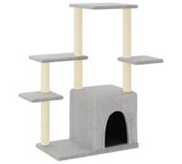 (dark grey) vidaXL Cat Tree with Sisal Scratching Posts Cat Scratching Tower Cat Climber