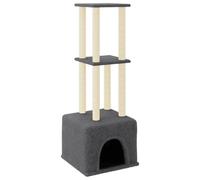 vidaXL Cat Tree w/ Sisal Scratching Posts Dark Grey 133.5cm, Grey