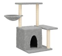 vidaXL Cat Tree with Sisal Scratching Posts Light Grey 83 cm, Grey