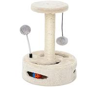 Cat Tree with Sisal Scratching Posts, Cat Toy Activity Platform Furniture with Bell-Ball Spring Plush Ball(9.8 X 9.8 X 14.0Inch)