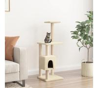 Cat Tree with Sisal Scratching Posts, Cream, 104 cm Tall, Multi-Level Cat Tower, Cat House Condo for Indoor Cats, Plush Perches & Play