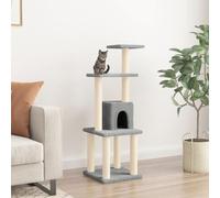 Cat Tree with Sisal Scratching Posts, Light Grey, 105 cm Tall, Modern Cat Tower for Indoor Cats, Durable Engineered Wood Furniture