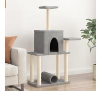 vidaXL Cat Tree with Sisal Scratching Posts Light Grey 122 cm, Grey