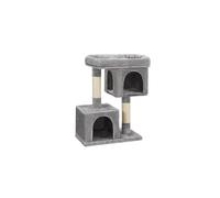 Feandrea Cat Tree, 84 cm Tower, L, Perch Condo for Large Cats up to 7 kg, 2 Caves, Scratching Post, Light Grey PCT61W