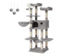 FEANDREA Cat Tree, XXL Cat Condo, 164 cm, Light Grey PCT087W01