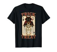 Cat Trick or Treat Devil Angel Playing Card Player Value Graphic T-Shirt