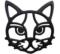 Cat Trivet - Black Cast Iron for Hot Dishes & Pots on Kitchen & Dining Table | Metal Cat Face Trivet with Feet Protect Countertops | Cat Lover Gifts & Wall Decoration 6.5" x 6.0" by Tabby-Trivet