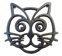 Cat Trivet - Black Cast Iron - for Kitchen & Dining Table - More Than One Makes a Set for Counter, Wall Art or Decoration Accessory - Housewarming & Cat Lover Gifts - 6.6 by 6.3 in