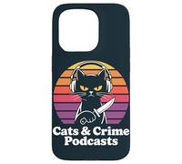 Cat True Crime Podcast Lover Murder Mystery Case for iPhone 15 Pro