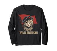 Cat Tshirt Viva La Revolucion Kitty Meow Cuba Guerilla Long Sleeve T-Shirt