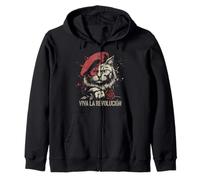 Cat Tshirt Viva La Revolucion Kitty Meow Cuba Guerilla Zip Hoodie