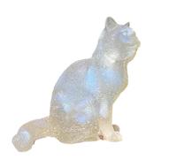 Cat Tumbled Stone Natural Stone Amethyst Rose Quartz Opal Lite Healing Crystal Stone Figurine Crafts Gifts,Opal