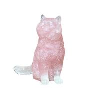 Cat Tumbled Stone Natural Stone Amethyst Rose Quartz Opal Lite Healing Crystal Stone Figurine Crafts Gifts,Rose