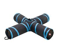 Cat Tunnel 4-way Black and Blue 132 cm Polyester