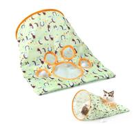 Cat Tunnel Bags for Indoor Cats Cat Self Interactive Toys with Plush Ball Crinkle Paper Collapsible Cat Drill Bag