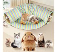 Cat Tunnel Bed, 2-in-1 Washable Collapsible Rabbit Tunnel with Cushion Mat