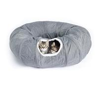 Cat Tunnel Bed 38x11 Inch Anti-Scratch Static-Free Cat Donut Tunnel with 67'' Long Foldable Bed for Indoor Cats Finger Claws Full Finger Ring Armor