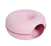 Cat Tunnel Bed, Cat Cave Bed, Large Cat House for Pet Cat Cave ，Detachable Round Felt & Washable Interior Cat Play Tunnel for Small Pets (Pink)