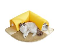 Cat Tunnel Bed - Cat Tunnel Toy | Kitten Cooling Cushion With Cave |, 2-in-1 Washable Interactive Cats Cave House | Pet Play Tunnels Toy For Kitten With Removable Cushion For Perch Travel Apartment