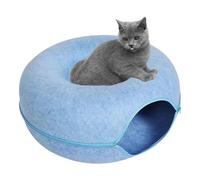 Cat Tunnel Bed Donut Cat Tunnel Bed Indoor Cat Tunnel Bed Round Breathable Felt Cave Bed | A Reusable Donut Bed