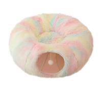 Cat Tunnel Bed | Fabric Cat Cave Donut Round Cat Toy | Cat Tunnel Nest, Foldable Donut for Cat, Washable Tunnel Toy with Plush Ball for Cats, Rabbits, Puppies