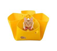 Cat Tunnel Bed, Felt Donut Hideaway, Deformable & Detachable Design, Cozy Nest for Rest & Play, 13.78x13.78x1.97 inches, Interactive Enrichment Toy for Kittens & Puppies