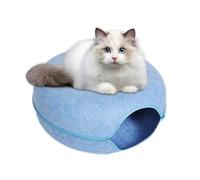 Cat Tunnel Bed - Foldable Pet Donut Tunnel Bed | Cat Tunnels For Indoor Cats | Felt Cats Maze Toy | Round Pets Tunnels | Appealing Donut Look, Smart Zipper Design, Pet Supplies
