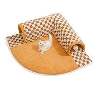 Cat Tunnel Bed for Cats Indoor - Cave Tunnel 2 in 1 Cat Mat with Plush Ball Tube Tunnel Comfortable Scratch Resistant Cat Toys for Puppy Cat Rabbit Ferret