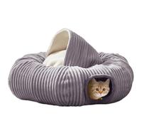 Cat Tunnel Bed for Indoor Cats,Cat Donut Tunnel Toy with Washable Circle Cushion,Blackout Tent, Multifunctional Playground Toys Hideplace for Kitty, Kitten, Rabbit,Ferret
