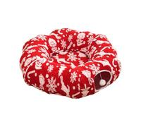 Cat Tunnel Bed for Indoor Cats - Cute Cat Donut Tunnel Toys for Small Large Cats with Washable Circle Cushion,for Kitten/Puppy/Rabbit